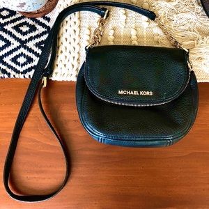 Black leather Michael Kors crossbody purse